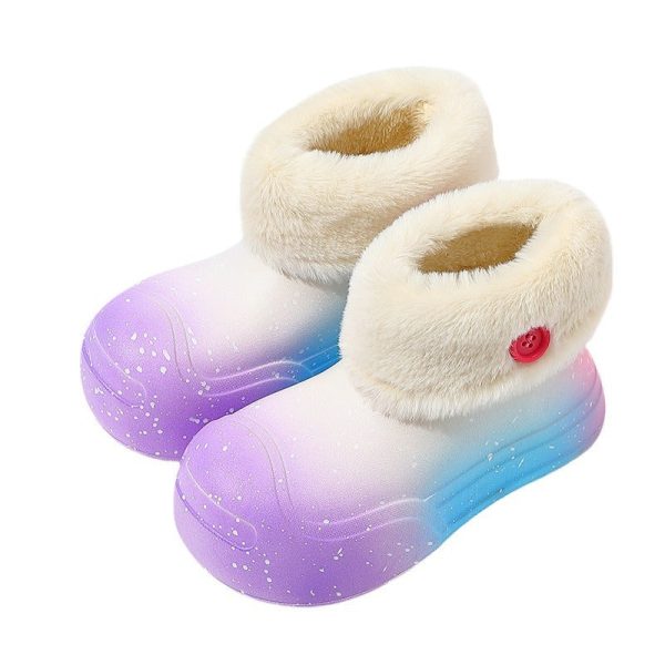 Wholesale Children s Plush Waterproof EVA Cotton Boots for Rainy Days Online Sale