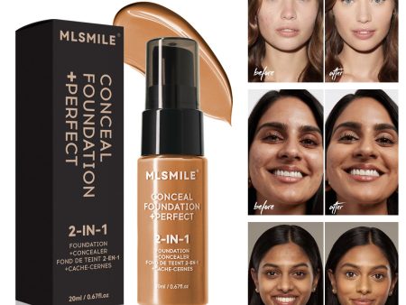 Wholesale MLSMILE Liquid Foundation Lasting Waterproof and Sweat-proof, Easy To Open The Oil Control Concealer Foundation Sale