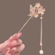 Wholesale Cherry Blossom Hairpin Tassel Cheongsam Plate Alloy Hairpin For Cheap