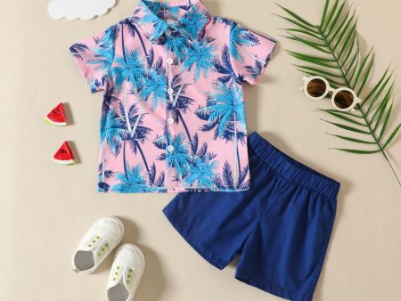 Wholesale Cotton Beach Style Printed Shirt and Shorts Set Online