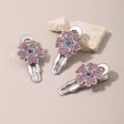 Wholesale Artificial Gemstone Pink Diamond Flower Niche Retro One-word Hairpin Online Hot Sale