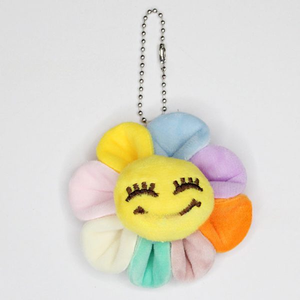 Wholesale 10PCS PACK Smiling Face Flower Plush Keychains Discount