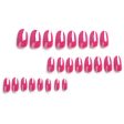 Wholesale Plastic Rose Red Laser Short Nail Art Pieces Discount