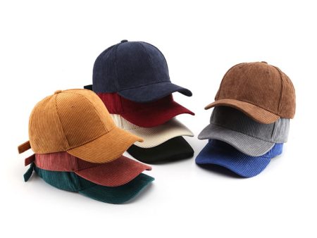 Wholesale Autumn and Winter Corduroy Solid Color Curved Brim Baseball Cap Hot on Sale