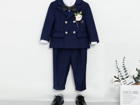 Wholesale of Boys  Polyester Solid Color Small Suit Sets Online Hot Sale