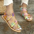 Wholesale Flat Open Toe Colorful Tassel Ethnic Style Breathable Sandals For Sale