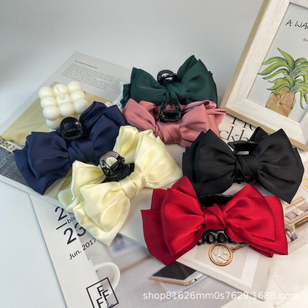 Wholesale Oversized Black Fugitive Princess Double Sided Bow Hair Clip Online Sale