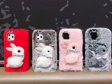 Wholesale Pearl Rabbit Mobile Phone Protective Fur Soft Cover Online now