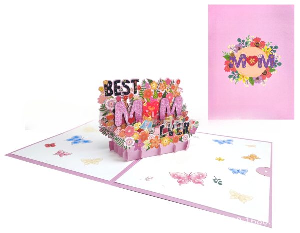 Wholesale of 10pcs pack Mother s Day Paper Flower Three-dimensional Greeting Cards Online now