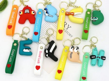 Wholesale 26 Q English Letter Key Chain Cute and Exquisite Letter Key Chain Supply