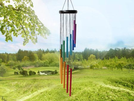 Wholesale 29-inch Colorful Thick Metal Rotating Wind Chime Ornaments Supply