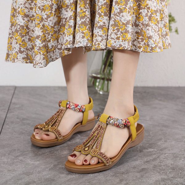 Wholesale Women s Elastic Band Lightweight PU Sandals Hot on Sale