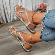 Wholesale Flat Thong Toe Braided Hollow Sandals Sale