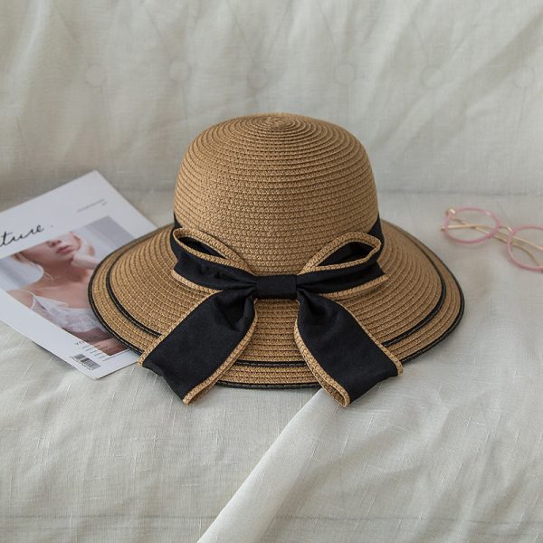 Wholesale Big Bow Seaside Holiday Straw Hats Beach Hats Foldable Hats Discount