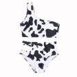 Wholesale Cow Pattern Leaf Print High Waist Bikini Tankini Swimsuit Online now