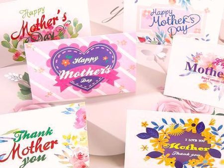 Wholesale of 10pcs pack Mother s Day Flower Paper Greeting Cards Online Sale