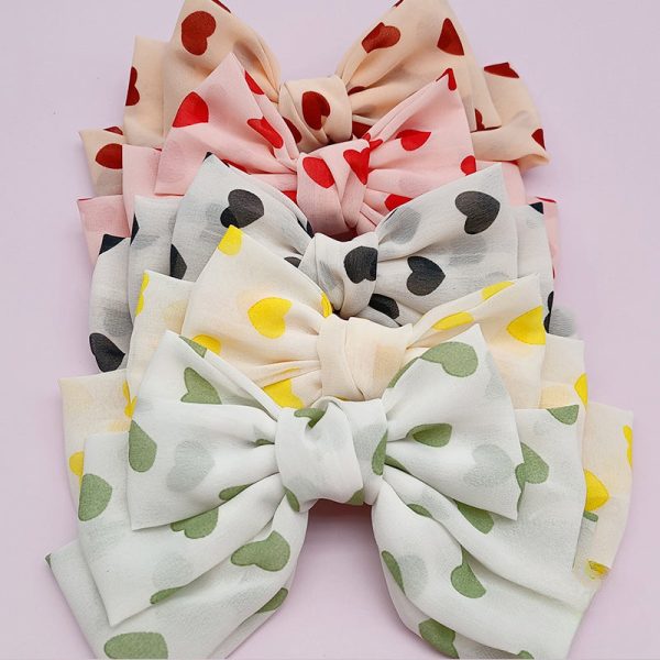 Wholesale Bow Ponytail Love Polka Dot Spring Clip Cheap