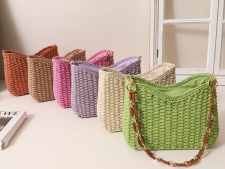 Wholesale Single Shoulder Small Fresh Grass Woven Bags Hot on Sale