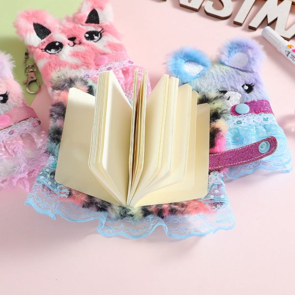 Wholesale Cartoon Cute Cat Pink Skirt Plush Notebook Online now