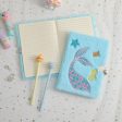 Wholesale A5 Girls Plush Mermaid Tail Notebook with Lock Supply