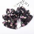 Wholesale Chiffon Fabric Romantic Floral Print Bow Gripper Supply