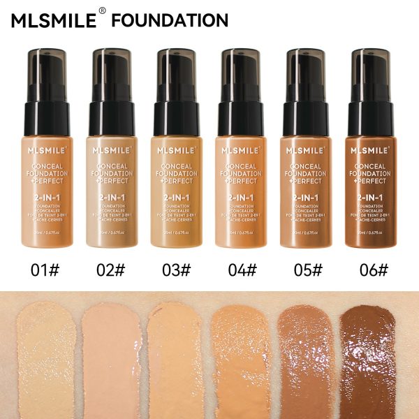 Wholesale MLSMILE Liquid Foundation Lasting Waterproof and Sweat-proof, Easy To Open The Oil Control Concealer Foundation Sale