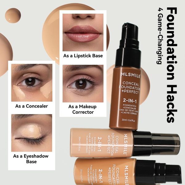 Wholesale MLSMILE Liquid Foundation Lasting Waterproof and Sweat-proof, Easy To Open The Oil Control Concealer Foundation Sale