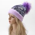 Wholesale Dyed Raccoon Fur Ball Sequin Warm Knitted Hat Online Hot Sale