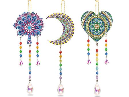 Wholesale Double-sided Crystal Diamond Butterfly Acrylic Wind Chime Three Piece Set Cheap