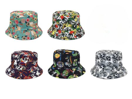 Wholesale Cartoon Football Print Outdoor Leisure Bucket Hat Fashion