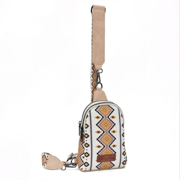 Wholesale Aztec Zipper Canvas Crossbody Bag Chest Bag Sale