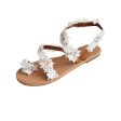 Wholesale Bohemian Floral Roman Wedding Pearl Sandals For Cheap