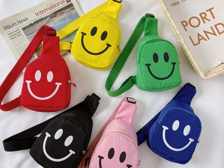 Wholesale Children s Internet Celebrity Smiling Face Nylon Outdoor Bags Hot on Sale