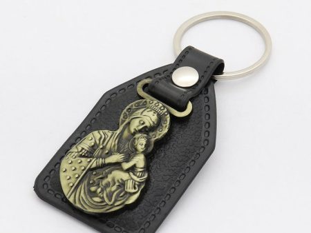 Wholesale Embossed Crown Mother and Son Retro Alloy PU Combination Car Keychain Supply