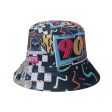 Wholesale Bucket Hat Retro Disco Party Pot Hat Graffiti Bucket Hat Fashion