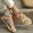 Wholesale Flat Open Toe Colorful Tassel Ethnic Style Breathable Sandals For Sale