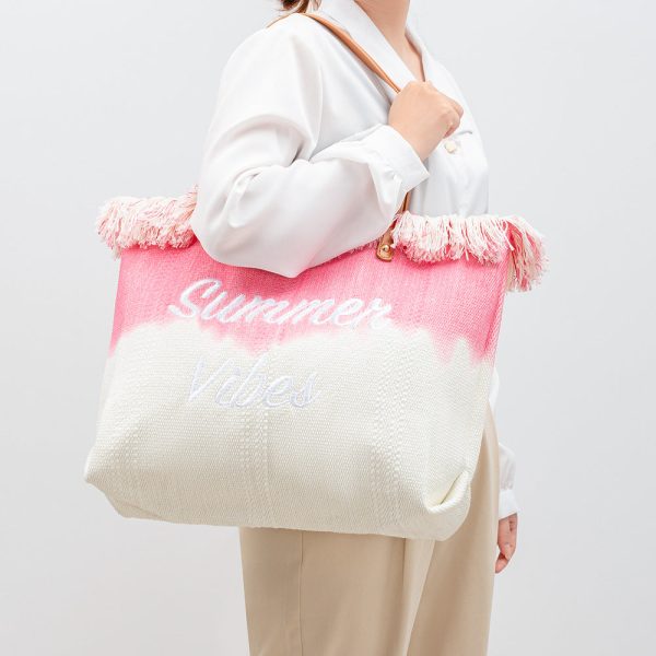 Wholesale Embroidered Tote Bag Tassel Canvas Bag For Discount