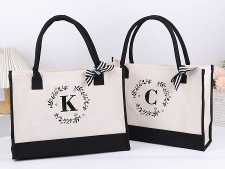 Wholesale Canvas Hand Letters Thickened Shopping Tote Bag For Sale