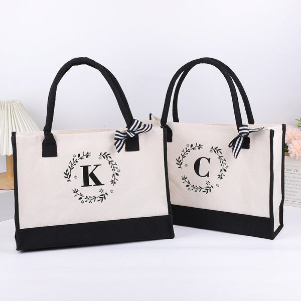 Wholesale Canvas Hand Letters Thickened Shopping Tote Bag For Sale