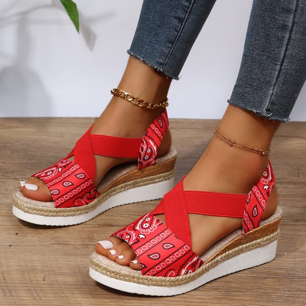 Wholesale Flat Wedge Heel Fish Mouth Casual Sandals For Discount