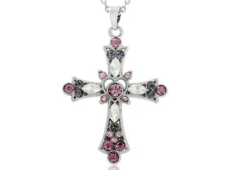 Wholesale Boho Style Crystal Diamond Colorful Cross Collarbone Necklace Online