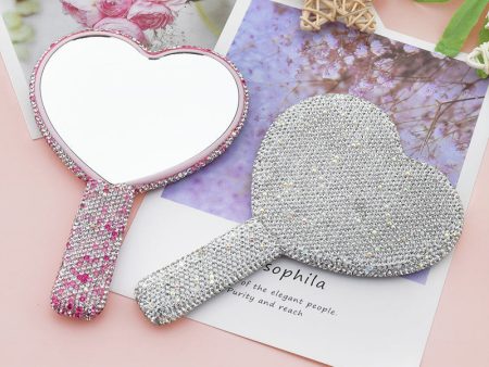 Wholesale of Valentine s Day Ceramic Clay with Diamond Handle Mirrors For Discount