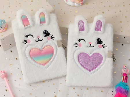 Wholesale Cartoon Bunny Plush Notebook with Lock Cheap