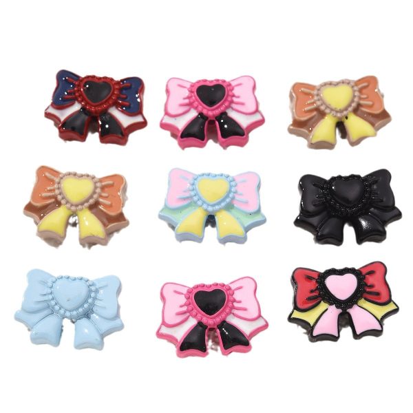 Wholesale 10PCS PACK Candy Colored Alloy Bow Beads Hot on Sale