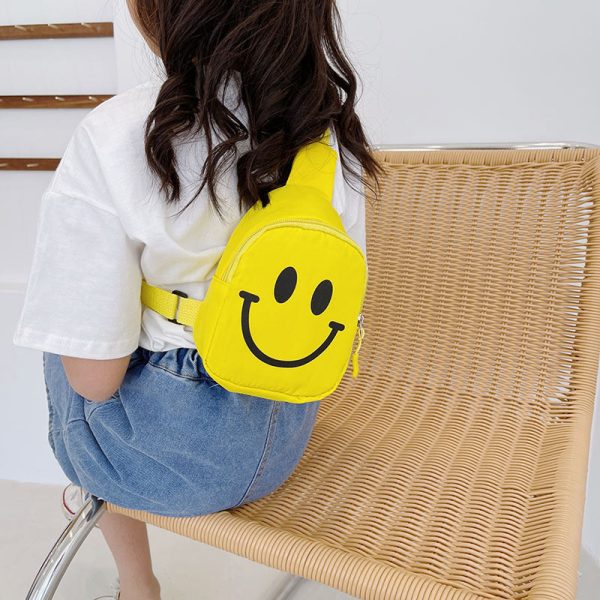 Wholesale Children s Internet Celebrity Smiling Face Nylon Outdoor Bags Hot on Sale