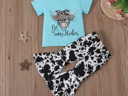 Wholesale Children s Western Style Short Sleeve Cow Pattern Pants Cow Head Suit For Sale