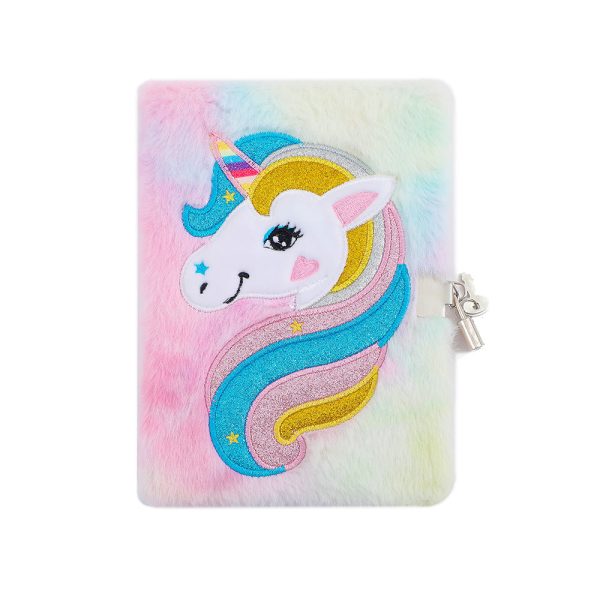 Wholesale Cartoon Unicorn Plush Notebook with Lock For Cheap