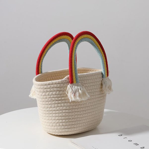 Wholesale of Cute Rainbow Cloud Grass Woven Bags Fashion