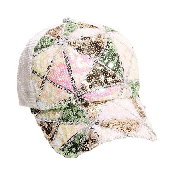 Wholesale Colorful Sequin Sequin Mesh Baseball Cap For Discount