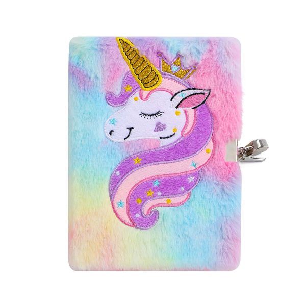 Wholesale Children s Plush Unicorn Diary with Lock For Discount